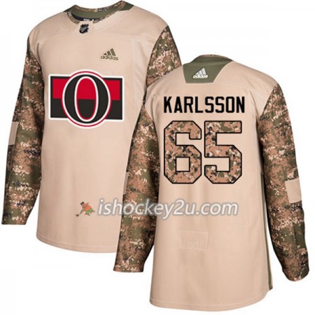 Mænd NHL Ottawa Senators Trøje Erik Karlsson 65 Adidas 2017-2018 Camo Veterans Day Practice Authentic